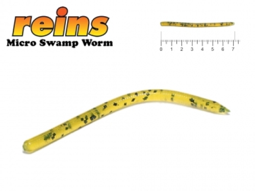 Силікон Reins Swamp Worm Micro 2,8" col.429 Motor Oil Pepper